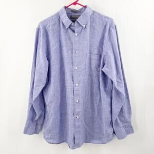 Daniel Cremieux Shirt Men's Size Large long sleeve stretch linen blend button
